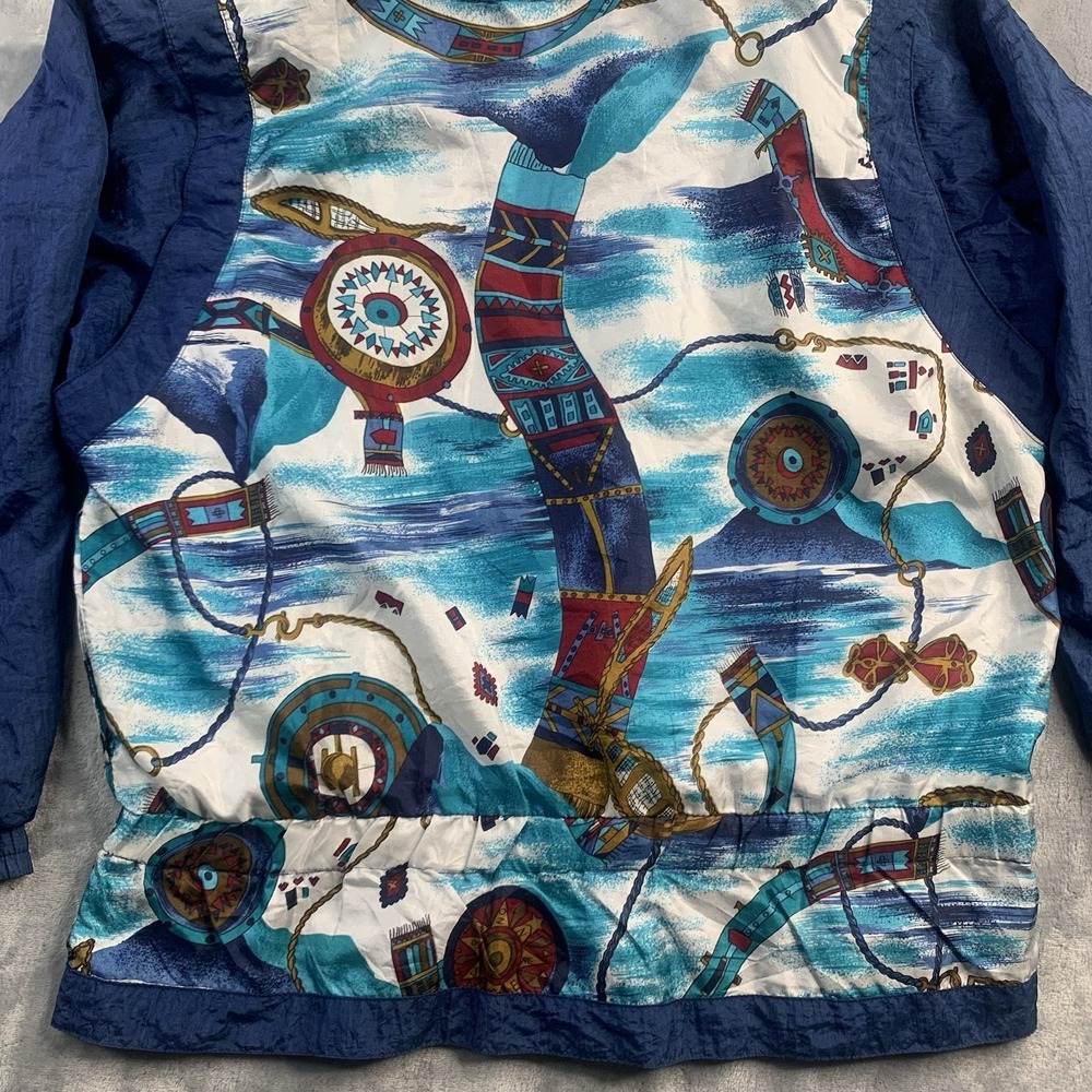 Vintage 90s Lavon Petites WindBreaker Womens Petite Small‎ Nautical Colorful - Picture 10 of 10